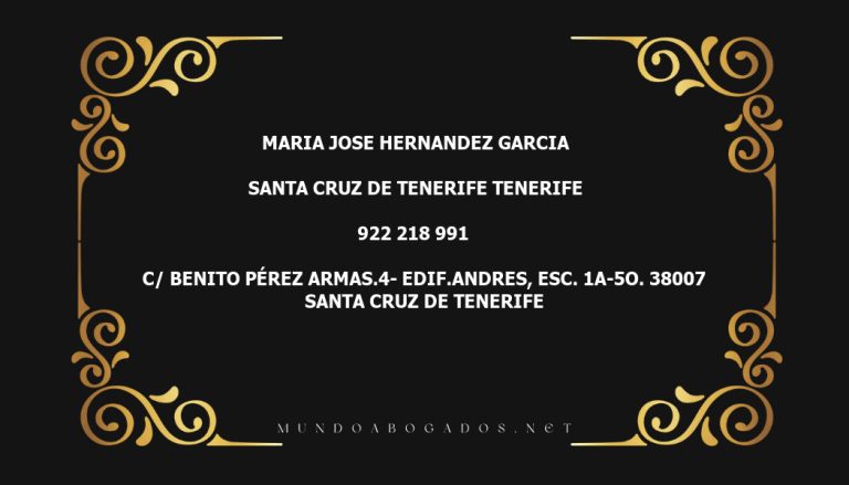 abogado Maria Jose Hernandez Garcia en la localidad de Santa Cruz de Tenerife