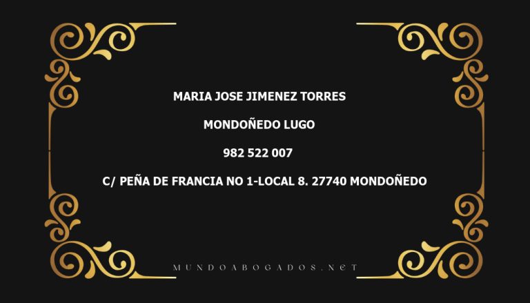 abogado Maria Jose Jimenez Torres en la localidad de Mondoñedo