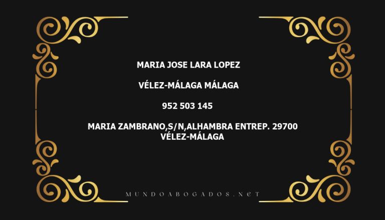 abogado Maria Jose Lara Lopez en la localidad de Vélez-Málaga