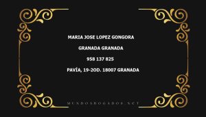 abogado Maria Jose Lopez Gongora en la localidad de Granada