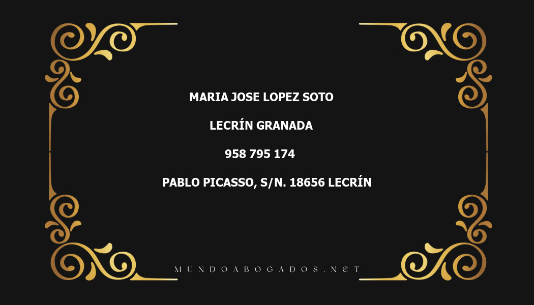 abogado Maria Jose Lopez Soto en la localidad de Lecrín