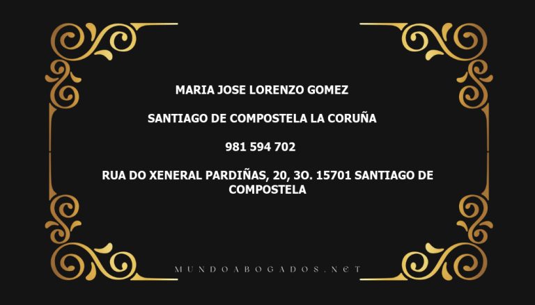 abogado Maria Jose Lorenzo Gomez en la localidad de Santiago de Compostela