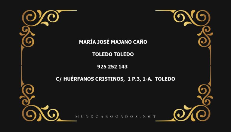 abogado María José Majano Caño en la localidad de Toledo