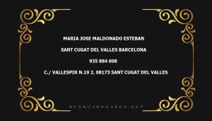 abogado Maria Jose Maldonado Esteban en la localidad de Sant Cugat del Valles