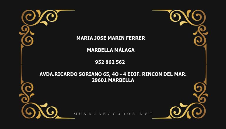 abogado Maria Jose Marin Ferrer en la localidad de Marbella