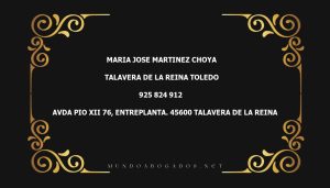 abogado Maria Jose Martinez Choya en la localidad de Talavera de la Reina