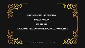 abogado Maria Jose Millan Cruzado en la localidad de Huelva