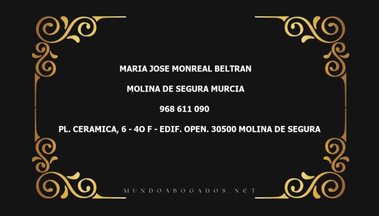 abogado Maria Jose Monreal Beltran en la localidad de Molina de Segura