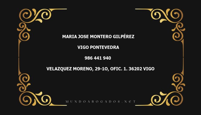 abogado Maria Jose Montero Gilpérez en la localidad de Vigo