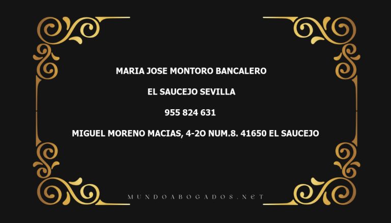 abogado Maria Jose Montoro Bancalero en la localidad de El Saucejo