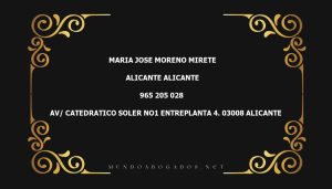 abogado Maria Jose Moreno Mirete en la localidad de Alicante