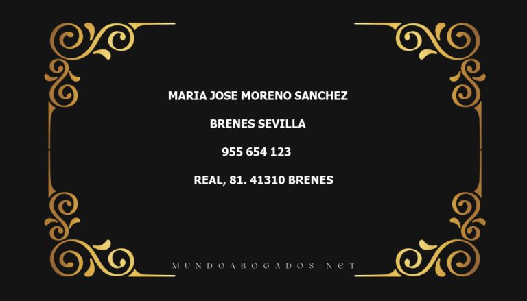 abogado Maria Jose Moreno Sanchez en la localidad de Brenes