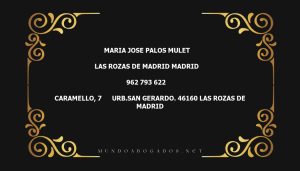 abogado Maria Jose Palos Mulet en la localidad de Las Rozas de Madrid