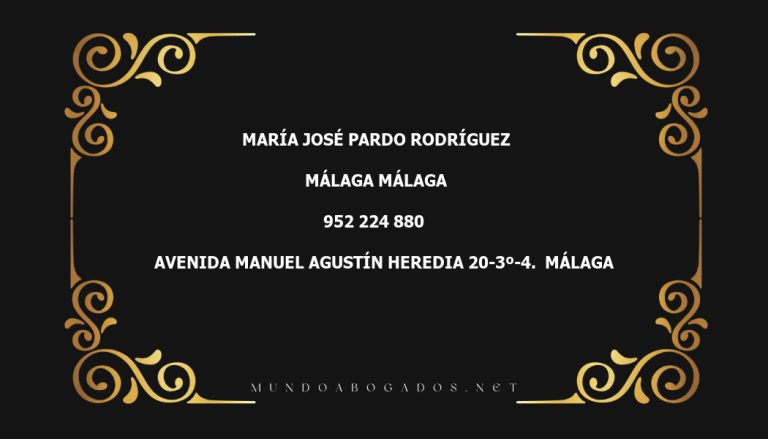 abogado Maria José Pardo Rodríguez en la localidad de Málaga