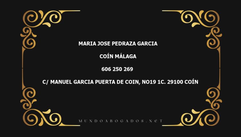 abogado Maria Jose Pedraza Garcia en la localidad de Coín