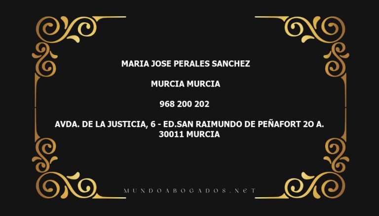 abogado Maria Jose Perales Sanchez en la localidad de Murcia