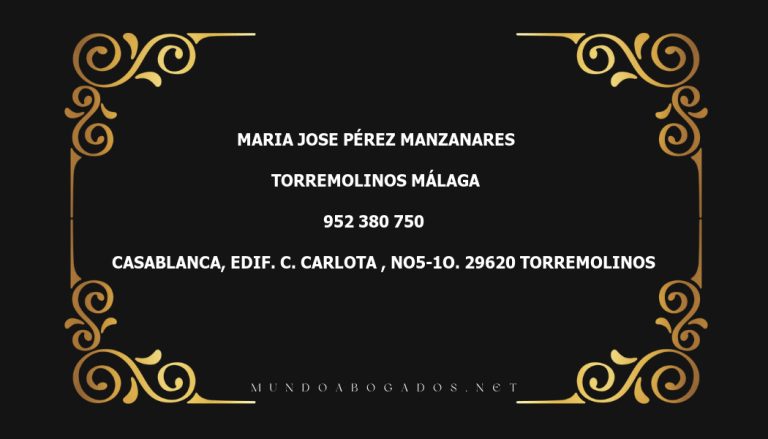 abogado Maria Jose Pérez Manzanares en la localidad de Torremolinos