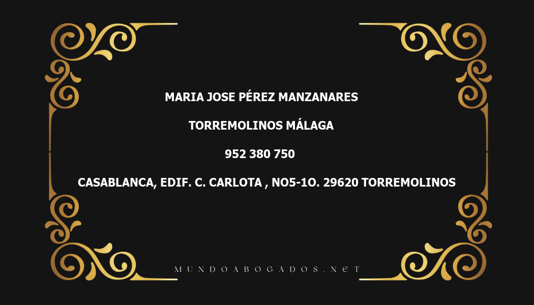 abogado Maria Jose Pérez Manzanares en la localidad de Torremolinos