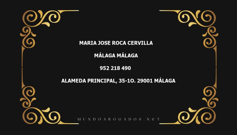 abogado Maria Jose Roca Cervilla en la localidad de Málaga