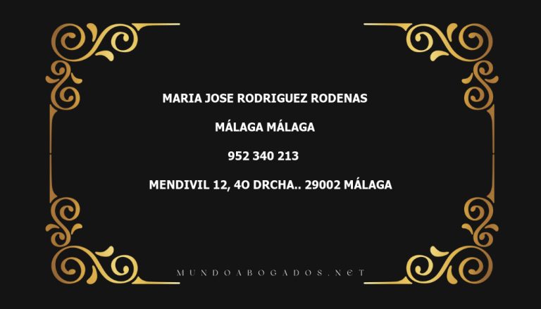 abogado Maria Jose Rodriguez Rodenas en la localidad de Málaga