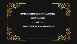 abogado Maria Jose Sendra-Llopis Martorell en la localidad de Sueca