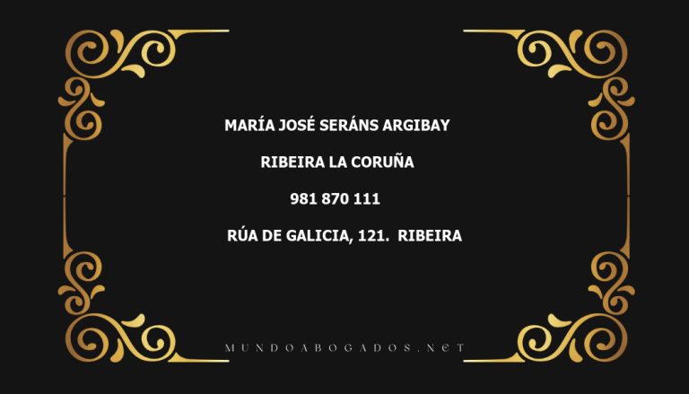 abogado María José Seráns Argibay en la localidad de Ribeira