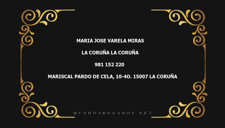 abogado Maria Jose Varela Miras en la localidad de La Coruña