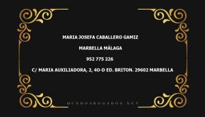 abogado Maria Josefa Caballero Gamiz en la localidad de Marbella