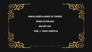 abogado Maria Josefa Gomez De Torres en la localidad de Manilva