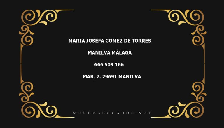 abogado Maria Josefa Gomez De Torres en la localidad de Manilva