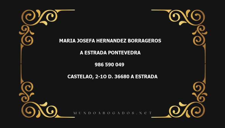 abogado Maria Josefa Hernandez Borrageros en la localidad de A Estrada