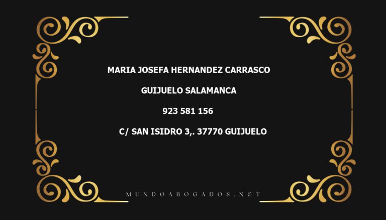 abogado Maria Josefa Hernandez Carrasco en la localidad de Guijuelo