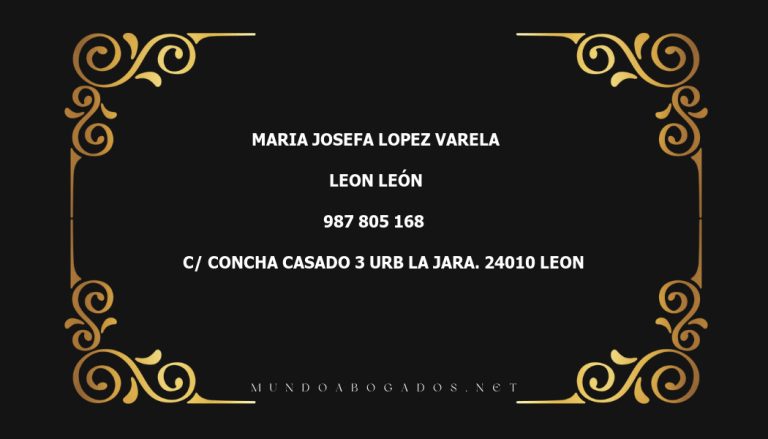 abogado Maria Josefa Lopez Varela en la localidad de Leon