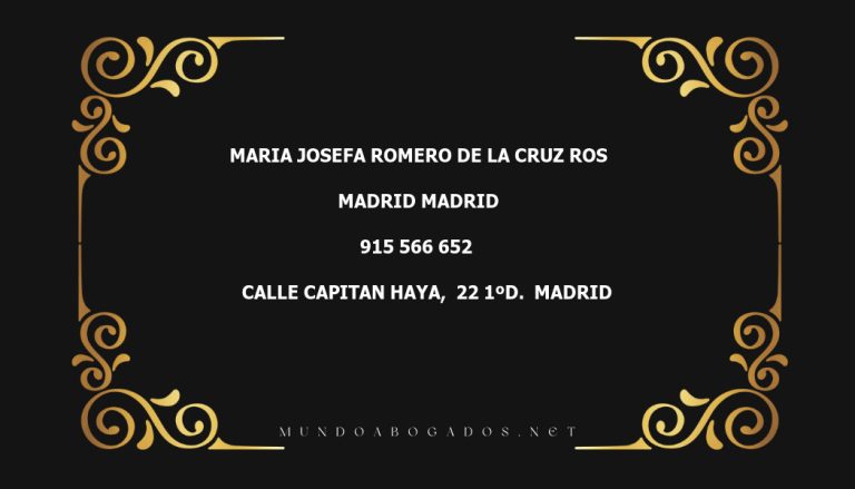 abogado Maria Josefa Romero De La Cruz Ros en la localidad de Madrid