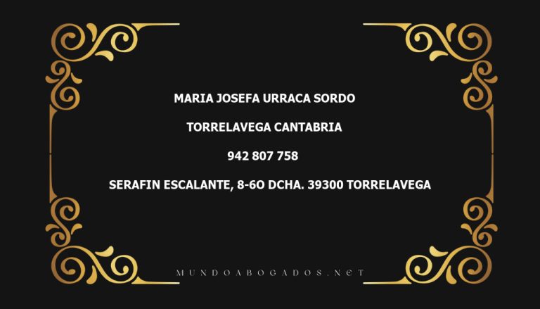 abogado Maria Josefa Urraca Sordo en la localidad de Torrelavega