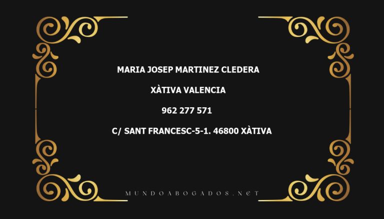 abogado Maria Josep Martinez Cledera en la localidad de Xàtiva