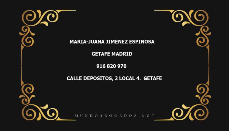 abogado Maria-Juana Jimenez Espinosa en la localidad de Getafe