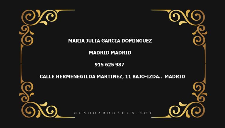 abogado Maria Julia Garcia Dominguez en la localidad de Madrid