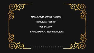 abogado Maria Julia Gomez Mateos en la localidad de Noblejas