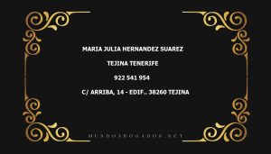 abogado Maria Julia Hernandez Suarez en la localidad de Tejina