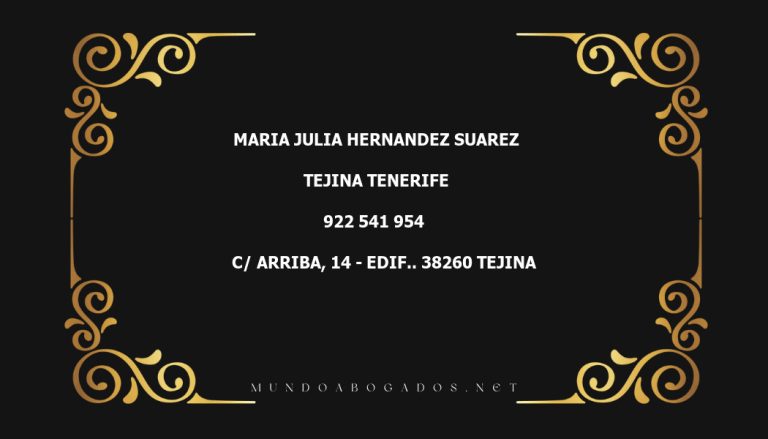 abogado Maria Julia Hernandez Suarez en la localidad de Tejina