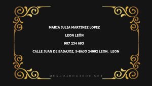 abogado Maria Julia Martinez Lopez en la localidad de Leon