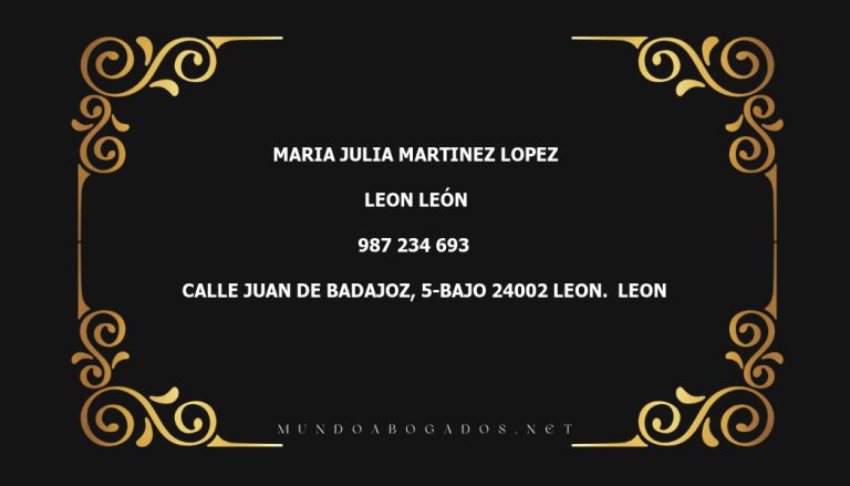 abogado Maria Julia Martinez Lopez en la localidad de Leon