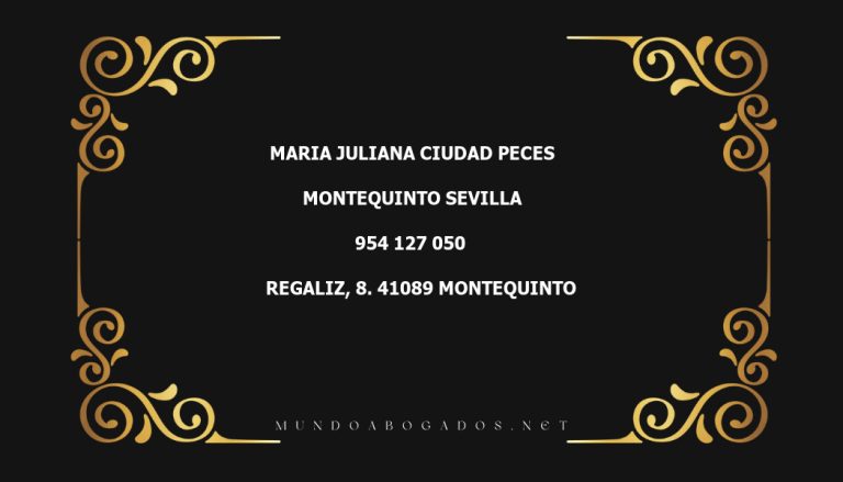 abogado Maria Juliana Ciudad Peces en la localidad de Montequinto