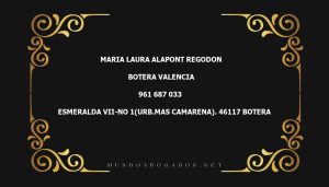 abogado Maria Laura Alapont Regodon en la localidad de Botera