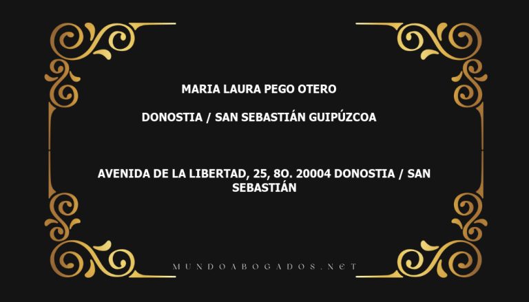 abogado Maria Laura Pego Otero en la localidad de Donostia / San Sebastián