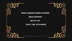 abogado Maria Leonides Gomez Oliveros en la localidad de Navia