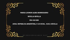 abogado Maria Leonor Albea Borreguero en la localidad de Sevilla