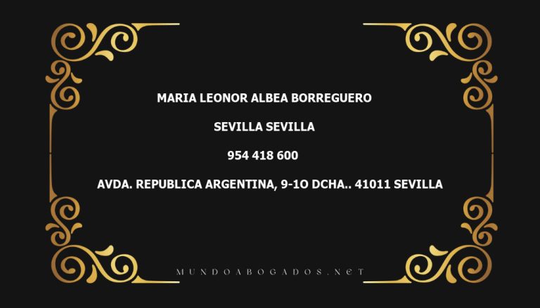 abogado Maria Leonor Albea Borreguero en la localidad de Sevilla