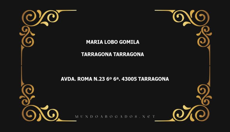 abogado Maria Lobo Gomila en la localidad de Tarragona